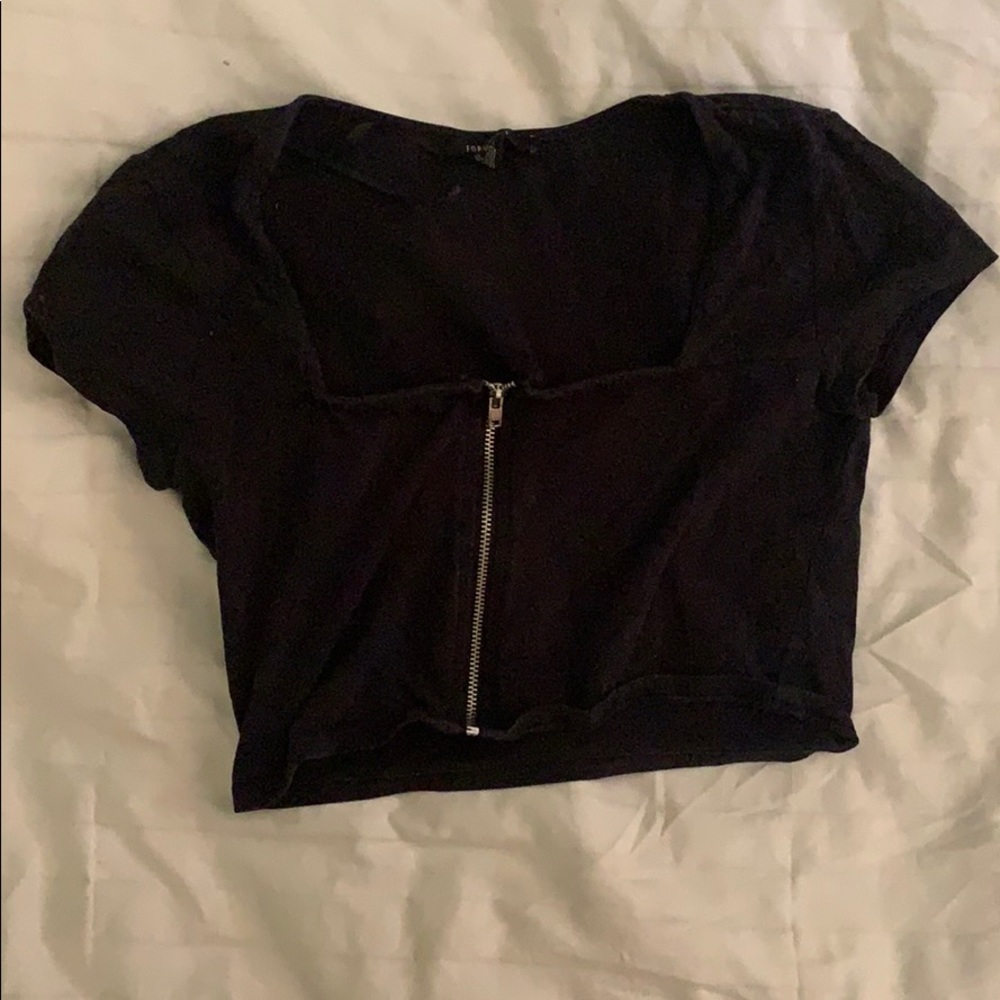 3 for $20 | Forever 21 | Square neck, zip-up crop top.